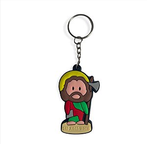 10 Rubberized Saint Jude Thaddeus Keychains