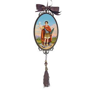 Adorno Enfeite Porta Madeira Santo Expedito 30cm