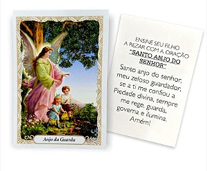 100 Santinhos Folhetos de Oração Anjo da Guarda