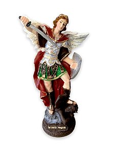 Imagem Anjo Miguel Resina Nobre 20cm