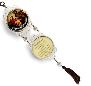 Sagrada Familia Adorno de Porta Madeira 32cm