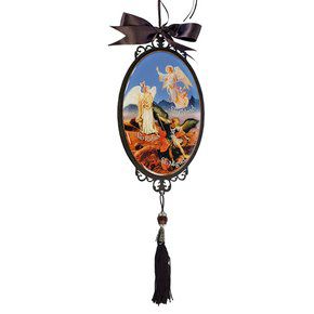 Adorno Enfeite Porta Madeira Trio Arcanjos 30cm