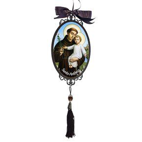 Adorno Enfeite Porta Madeira Santo Antonio 30cm