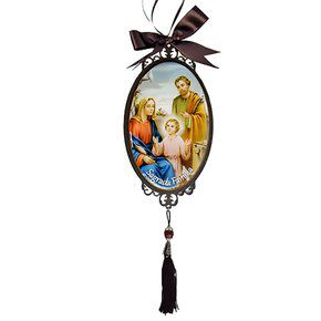 Adorno Enfeite Porta Madeira Sagrada Familia 30cm